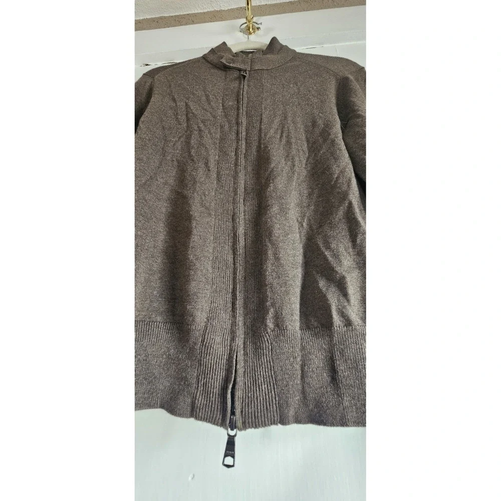 NWT Banana Republic brown men Sz XS full zip sweater extra fine Merino mock neck